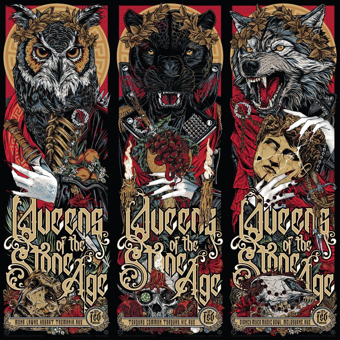Studio Seppuku - The Art of Rhys Cooper — QUEENS OF THE STONE AGE -  AUSTRALIAN TOUR 2024 - ROMAN BANQUET SET